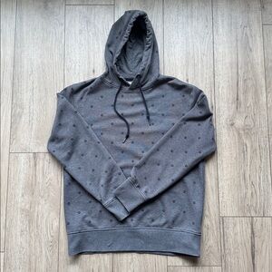Jack & Jones Hoodie Mens XL Gray Skull Print Pullover Sweatshirt Casual